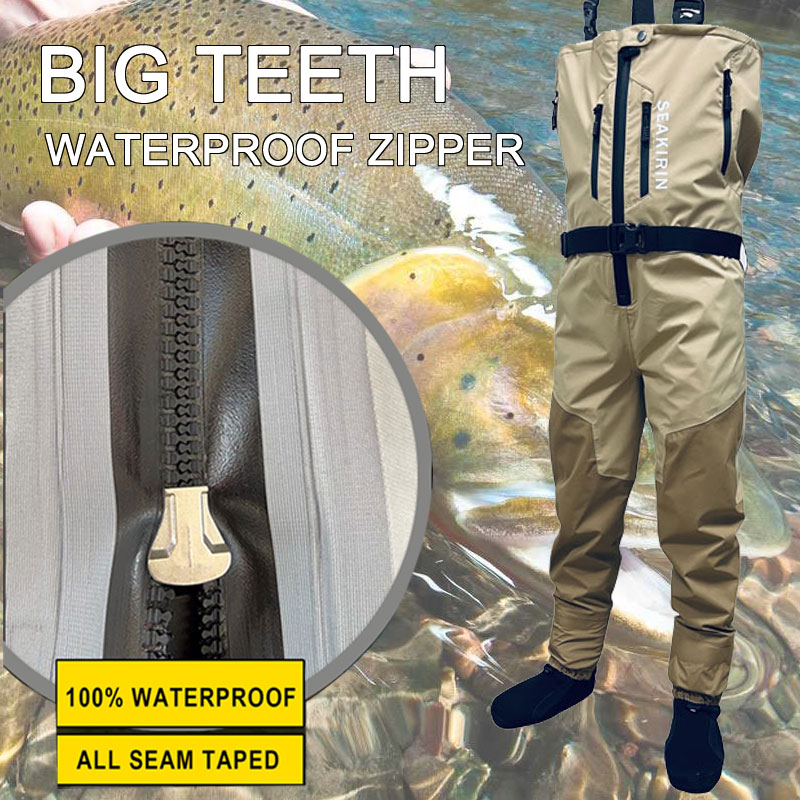 Fishing Waders - Waders de pesca respiráveis com zíper