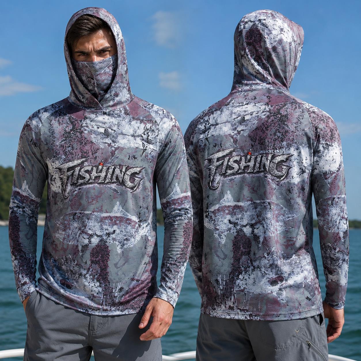 Fishing Mask Sun Protection - Camisa de Pesca com Capuz para
