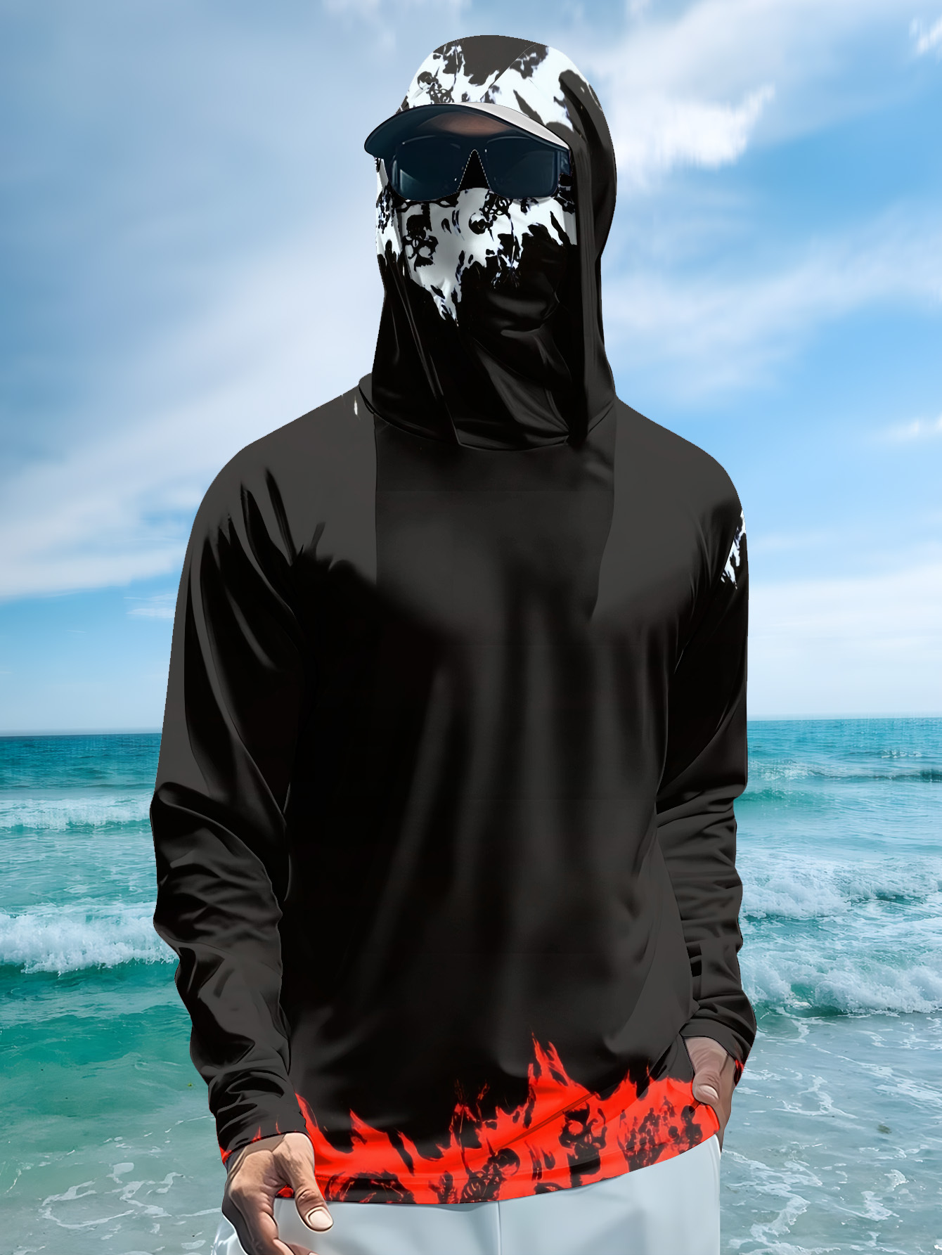 Camisa de pesca masculina com  - Fishing Shirt Uv Protection avaliação e preço