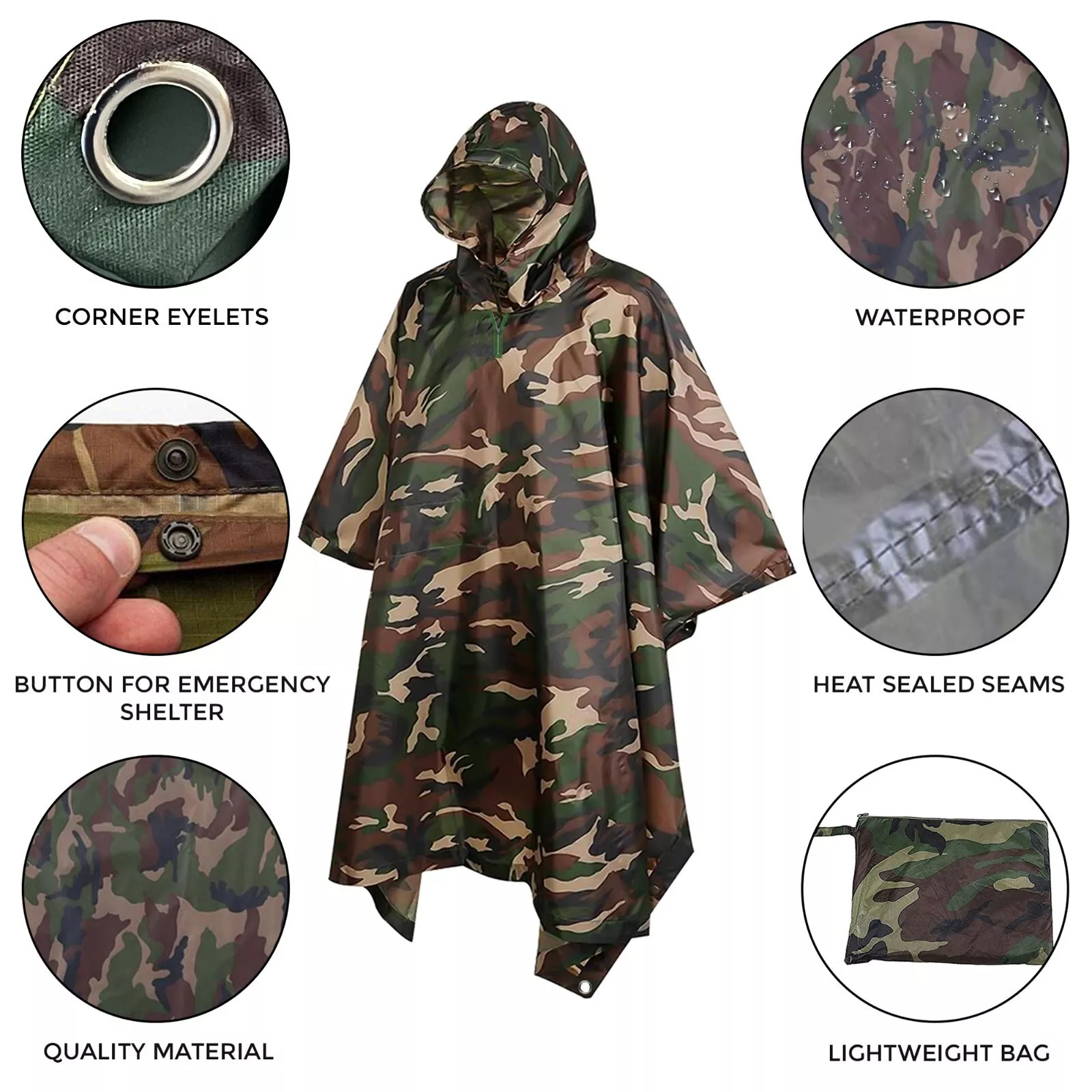 Capa de Chuva Camuflada de Cor - Fishing Rain Suit avaliação e preço